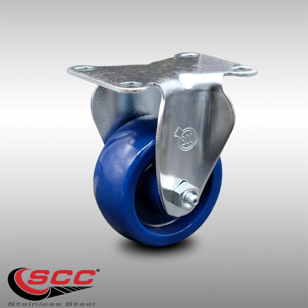 3.5 Inch SS Solid Polyurethane Wheel Rigid Top Plate Caster